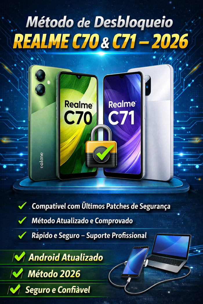 🔓 Método de Desbloqueio Realme C70 & C71 – 2026 Compatível com últimos patches de segurança